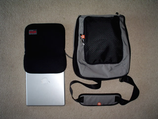 PowerBook, STM glove, booq bag.