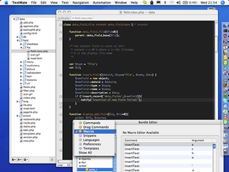 Screen grab of TextMate.
